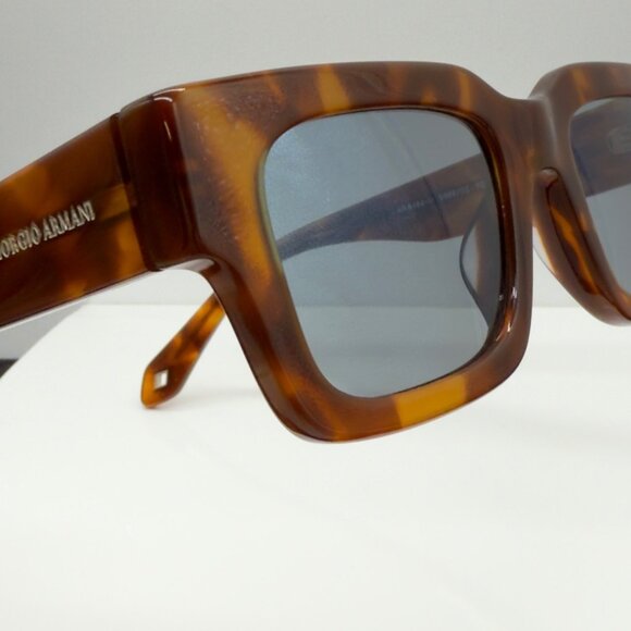 Georgio Armani Sunglasses AR8184-U 5988/02 Red Havanna Square Frames Blue Lenses - Picture 9 of 9